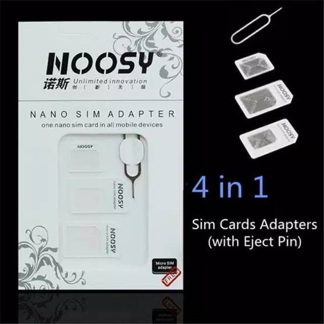 4in1 Noosy Adapter Nano Micro Sim Card Pin Jarum