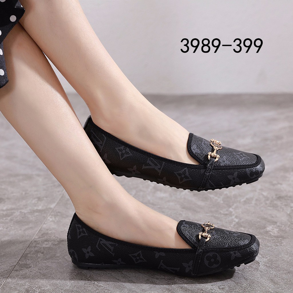 03W2 SEPATU CANTIK WANITA BRANDED SEMIPREMIUM SEPATU LV 3989-399 FLAT