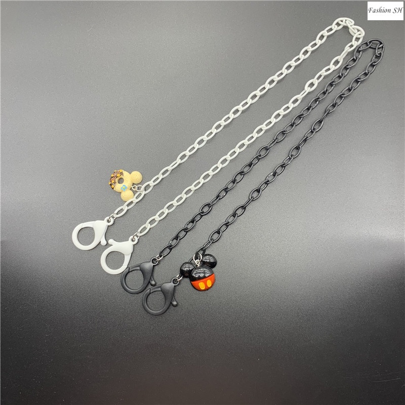 Kalung Rantai Dengan Liontin Topeng Mickey Mouse Lucu Bahan Akrilik Anti Hilang Untuk Wanita M60055