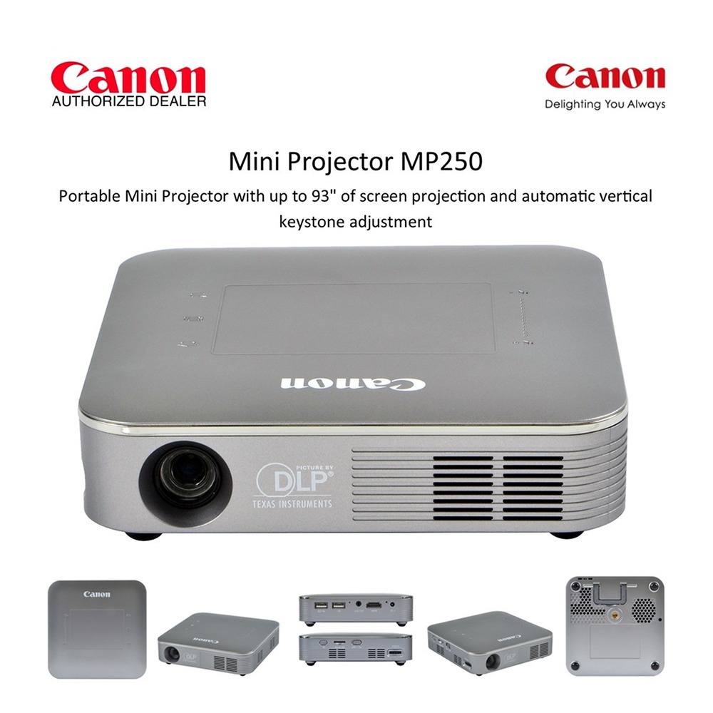 Projector Proyektor Mini LED Canon MP250 250lm Wifi BT Android Speaker