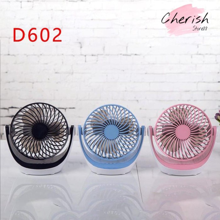 Kipas angin mini D602 kipas angin meja portable isi ulang USB