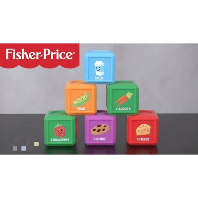 fisher price first words food blocks laugh &amp; learn baby toys mainan anak bayi blok brick balok susun