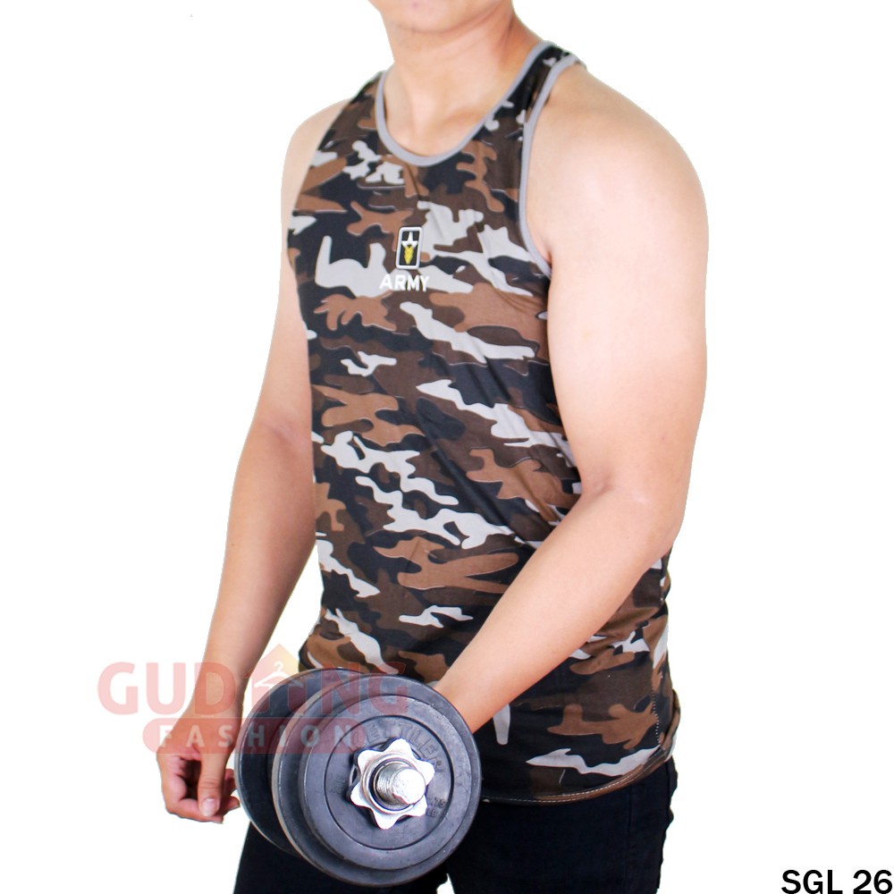 Kaos Singlet Loreng Army - SGL 26