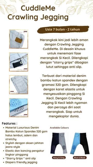 Crawling Jegging Celana Jeans merangkak CuddleMe | Jegging Anak Celana Jeans Anak Celana Jeans Bayi