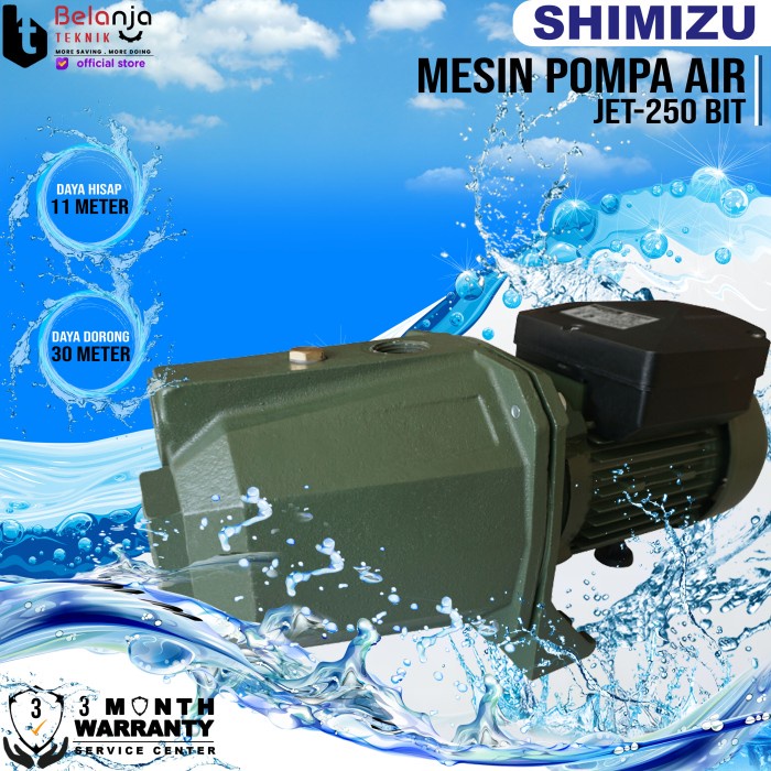 SHIMIZU JET 250 POMPA AIR SEMI JET PUMP DAYA HISAP 11 MTR