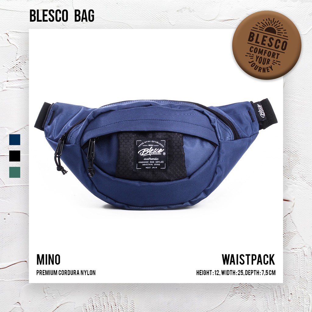 Tas Pinggang Pria Warna Navy - Blesco Mino Waist Bag Mini Simple Untuk Hangout