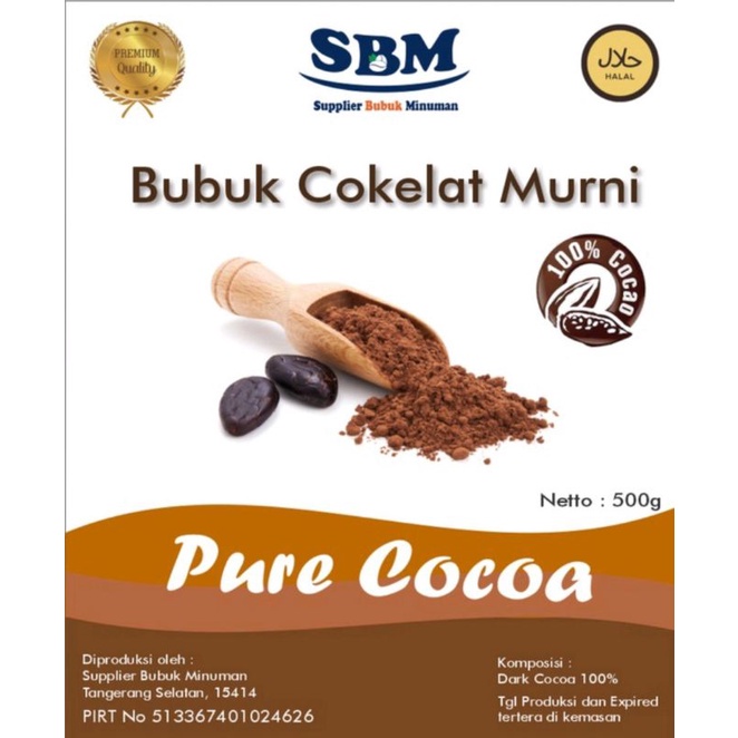 Bubuk Cokelat Murni Pure Cocoa Dark Chocolate Powder 100% Asli SBM