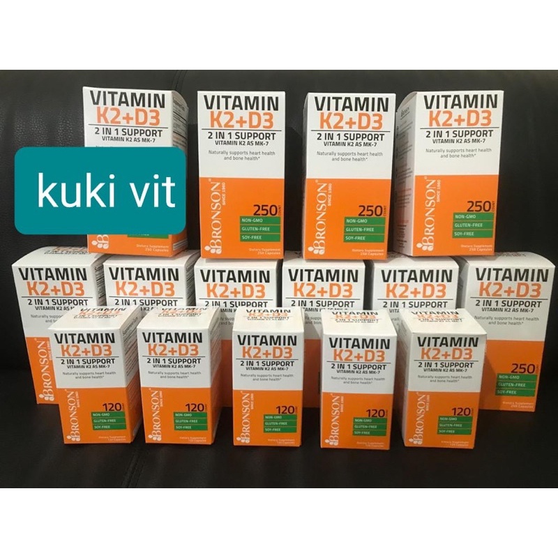 Bronson Vitamin K2 ( 90 MCG ) + D3 5000 IU / 250 capsule. Ready stock