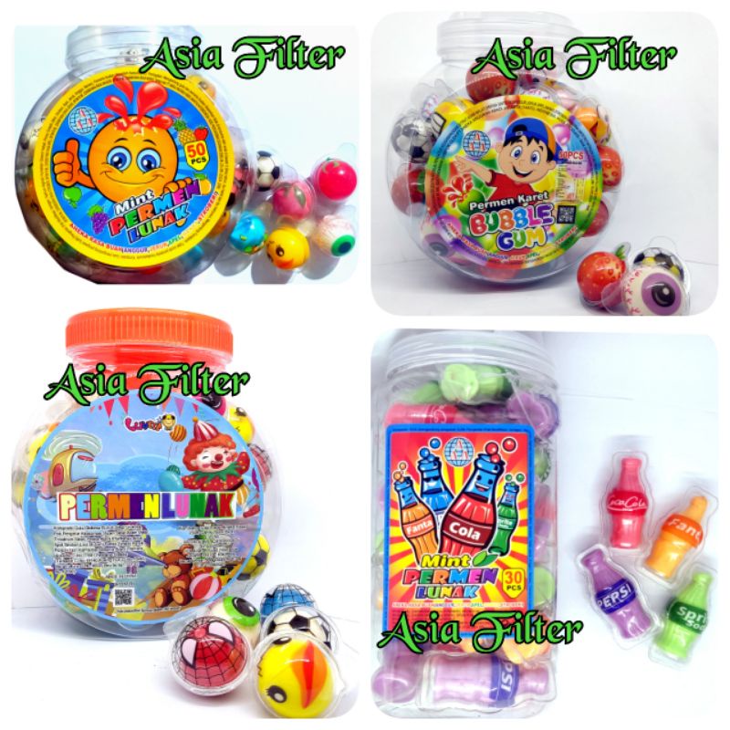 PERMEN LUNAK trolli VIRAL LUVMI ISI 50 Pcs BUBBLE GUM PERMEN KARET AAA permen lunak aneka rasa isi s
