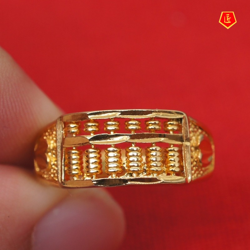 [Ready Stock]Retro Fashion Gold Abacus Ring