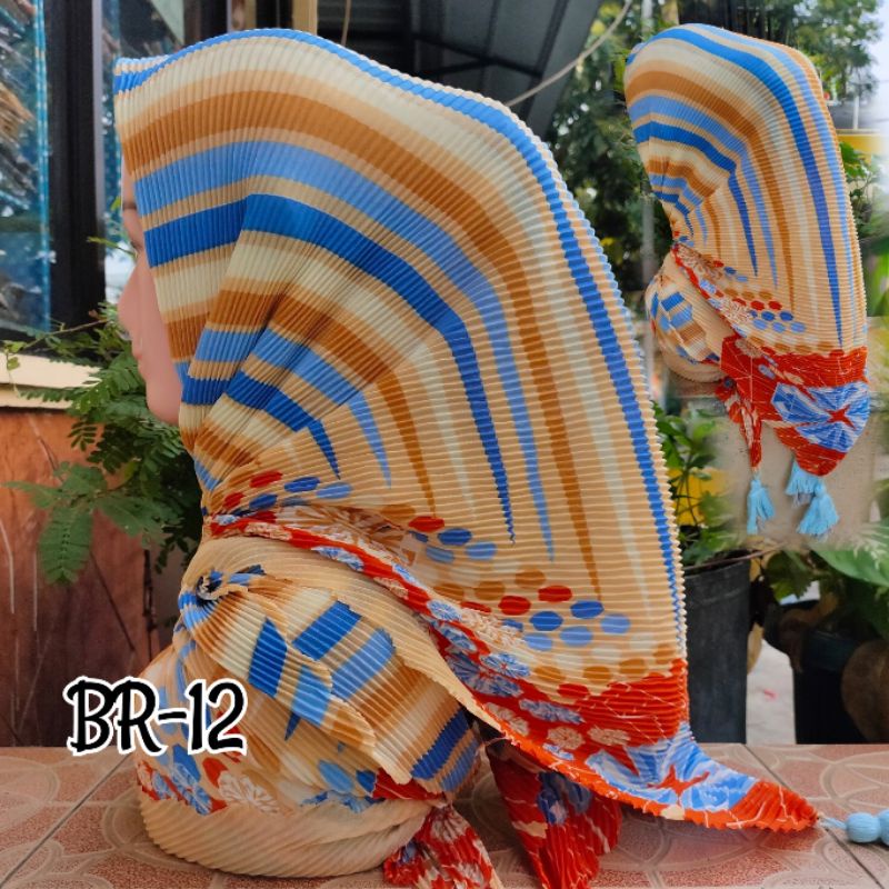 SEGIEMPAT PLISKET MOTIF JAMBUL BRANDED / JILBAB SEGIEMPAT PLISKET / SEGIEMPAT PLISKET / SEGIEMPAT VOAL / JILBAB JAMBUL-BR-12