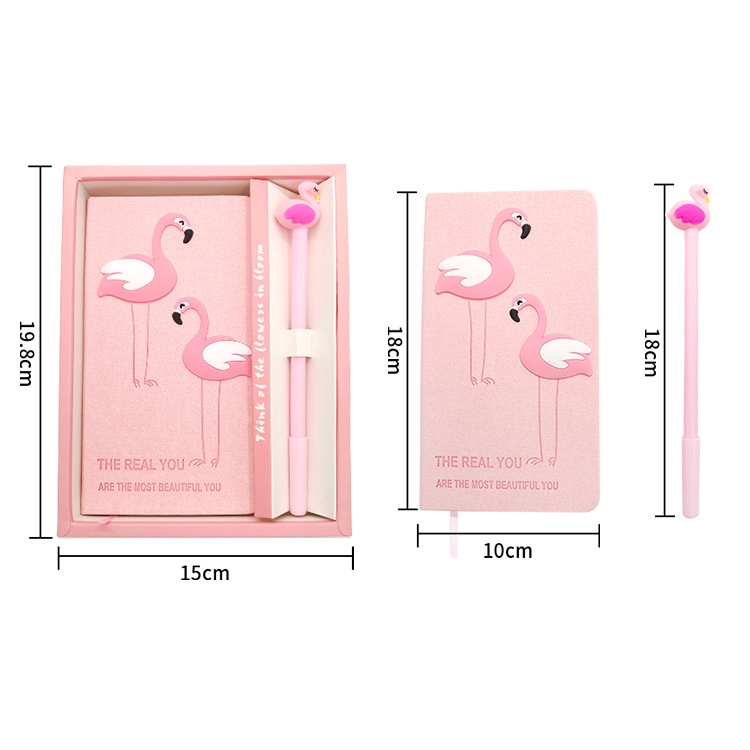 Buku Notebook Catatan Kecil Motif Kartun Pasangan Burung Flamingo