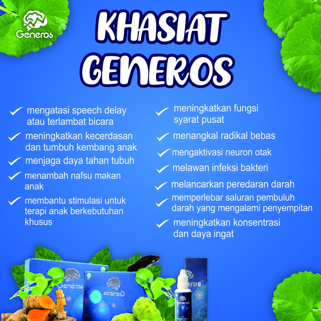 Generos Speech Delay Vitamin dan Nutrisi Otak Anak Original Paket 1 Box