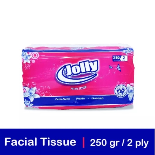 JOLLY TISSUE FACIAL SOFT PACK ISI 250 SHEETS - TISU WAJAH 2 PLY LEMBUT