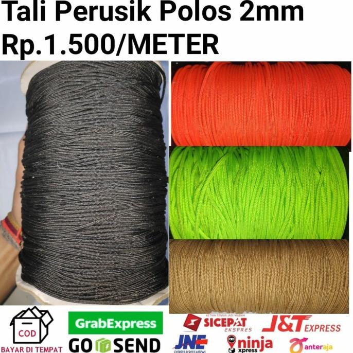 tali prusik gelang gunung paracord polos 2mm makad44 Murah