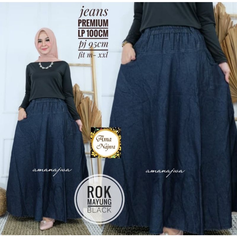 ROK JEANS PANJANG WANITA MODEL BARU BAWAHAN PEREMPUAN KEKINIAN  WANITA DEWASA  JEANS TERMURAH TERBAR