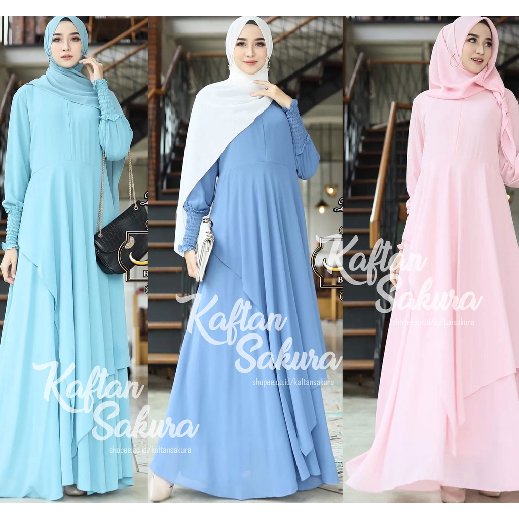 Baju Gamis Rempel Bahan Cerutty Babydoll Premium Fashion Wanita Terbaru Kekinian Gamis Casual Remaja Perempuan Ibu Busui Menyusui Resleting depan untuk Pesta Kondangan Lebaran 2022