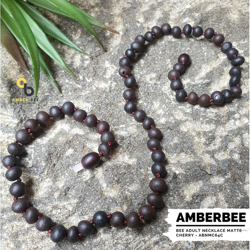 Kalung Amber Dewasa ORI Baltic Lithuania Premium Matte Cherry NAMC64C by AmberBee