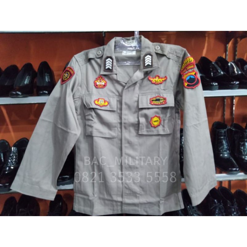 BAJU PDL POLRI LENGKAP BORDIR TIMBUL 3D