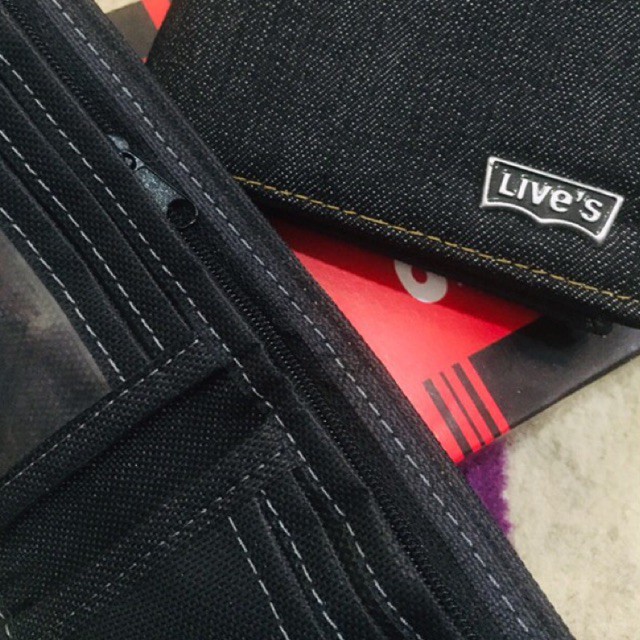 [AHLMN] Dompet lipat ptia bahan denim gratis dus murah meriah #dompet #dompetpria #dompetlipat