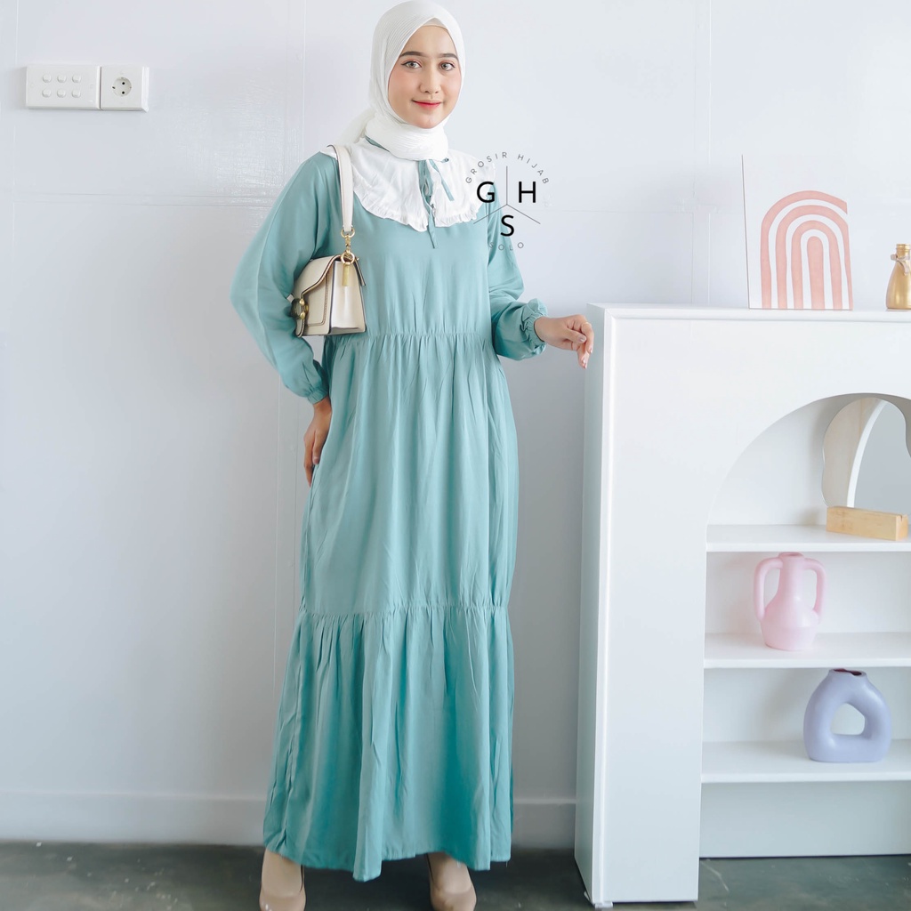 (MGA) GAMIS RISOLLA OVERSIZE REMPEL MAXY DAILY  DRESS RAYON UNIQLO