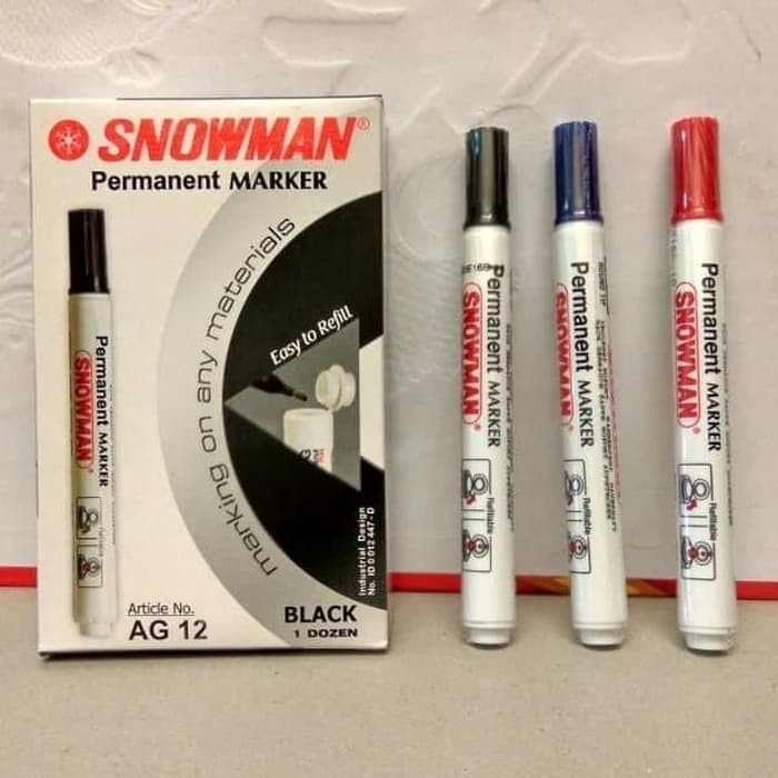 

Spidol Permanent Marker Snowman permanen biru hitam
