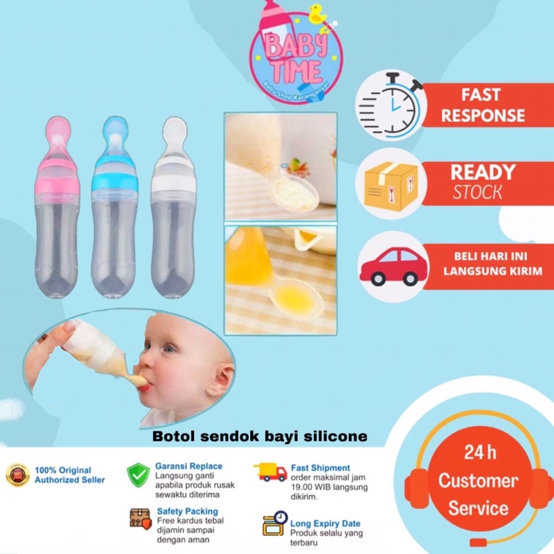 Botol Dot Silicone Sendok Makan Bayi