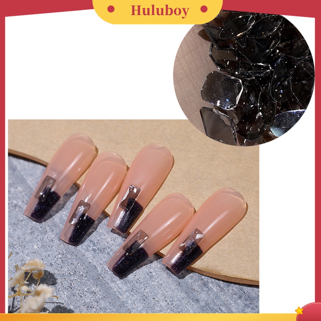 Huluboy Huluboy♡ 50 Pcs / Set Batu Kaca Berlian Imitasi 3D Irregular Warna-Warni Untuk Nail Art