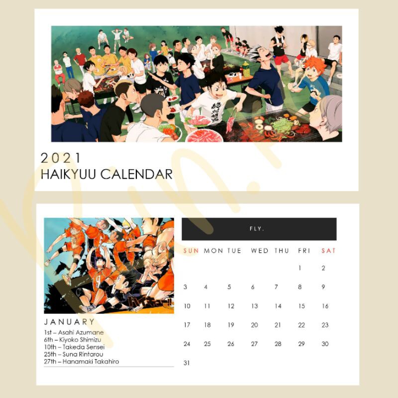 

Haikyuu Calendar 2021 [READ DESC]