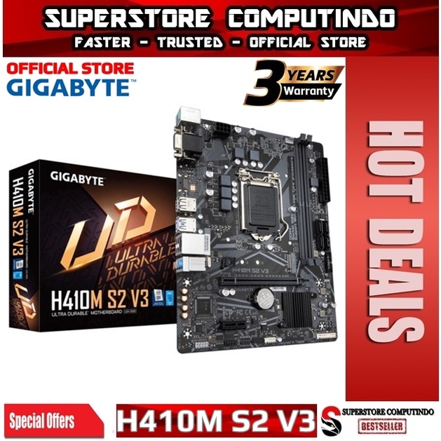 Motherboard Gigabyte H410M S2 V3 (LGA1200, H410, DDR4, USB3.2, SATA3)