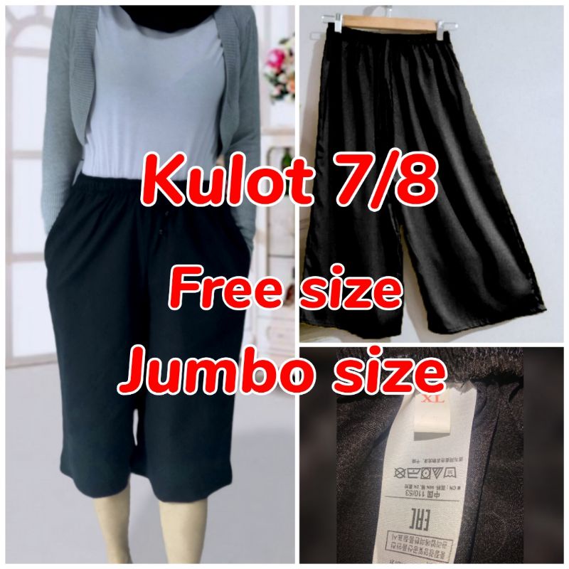 KULOT 7/8 LINEN TEBAL PREMIUM FREE SIZE& JUMBO SIZE