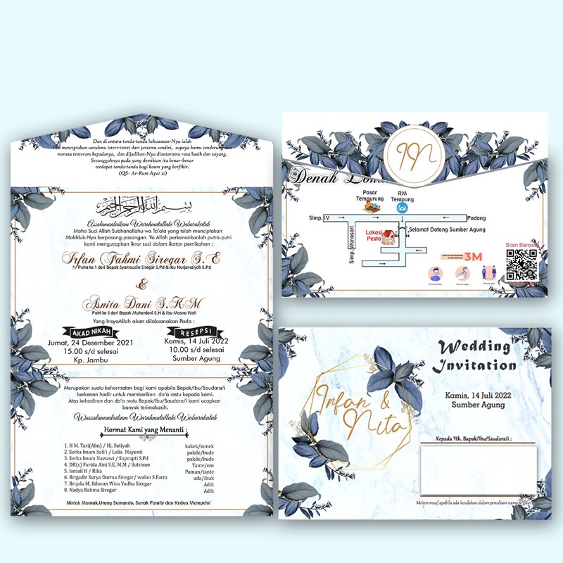 undangan aestetik model amplop (lipat)