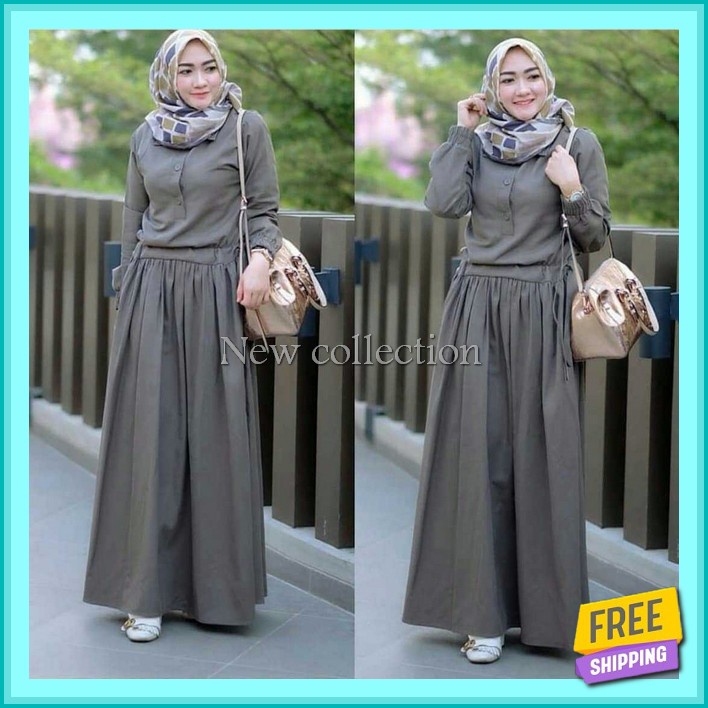 Bju Gamis Wanita Terbaru2022 Elegan Pakaian Gsmis Syar'I Korea Syari Premium Bj Fashion Terlaris Per