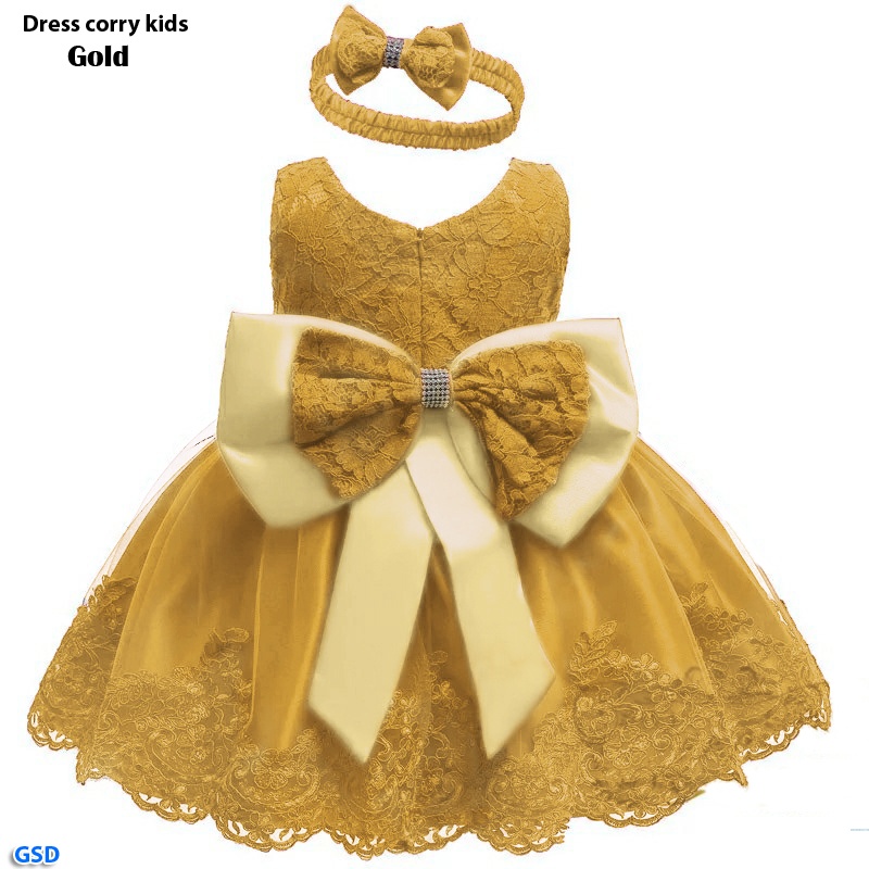 Dress Corry Kids A/Terusan Dress Anak Brukat/Dress Anak Perempuan murah/baju fashion anak import
