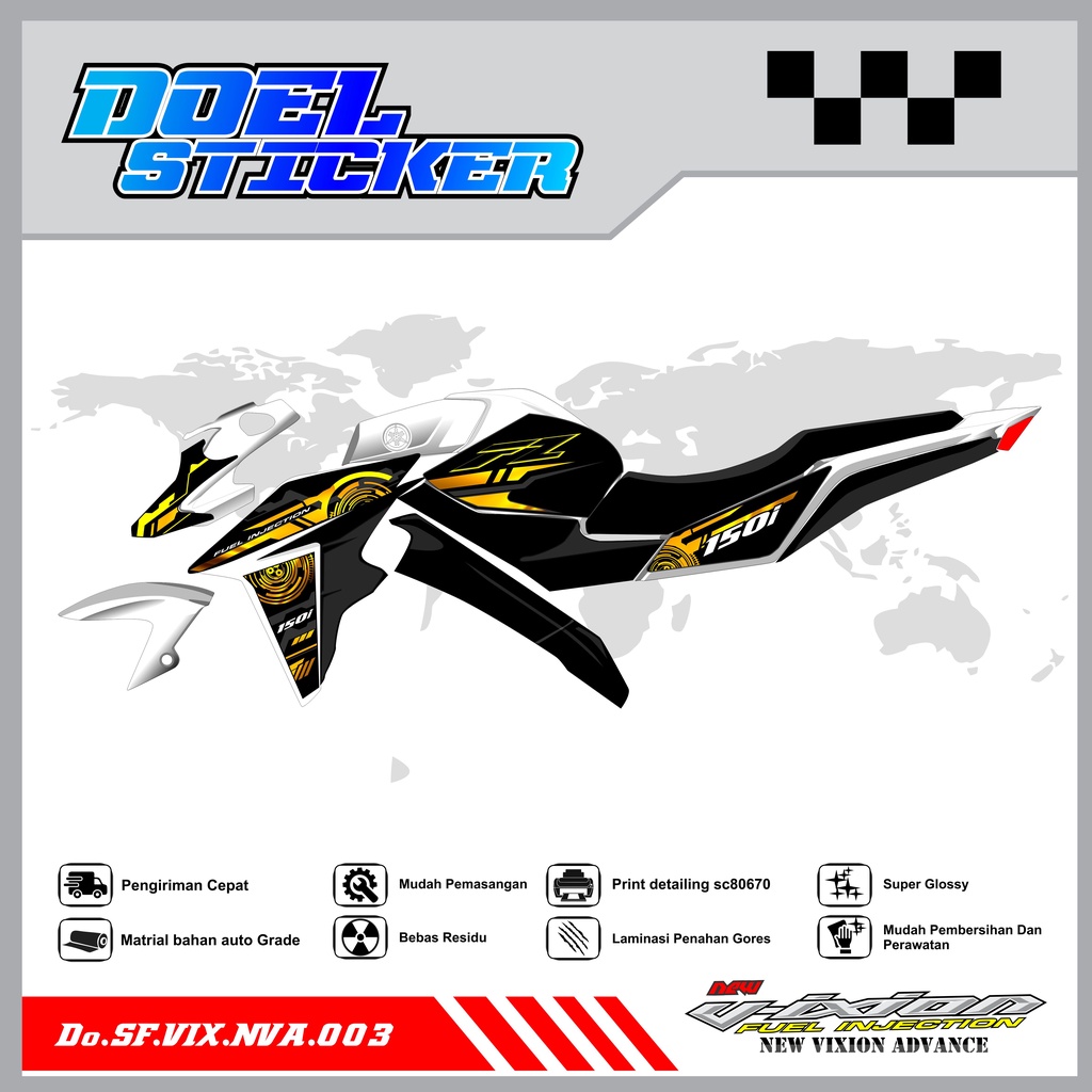 STICKER STRIPING VIXION NVA - STICKER STRIPING LIST VARIASI HOLOGRAM , CROME VIXION NVA 2015-2016 DOEL 003