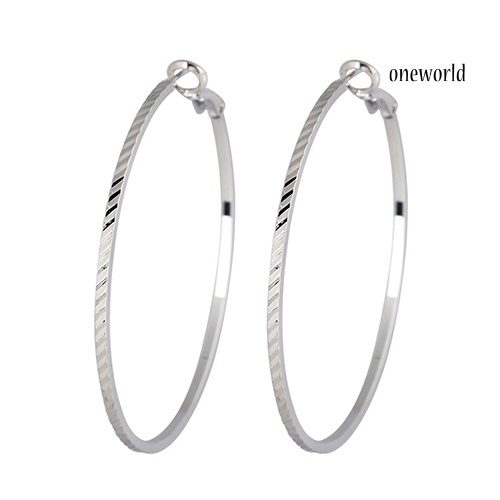 OW@ Women Fashion Round Big Circle Large Hoop Huggie Loop Earrings Jewelry