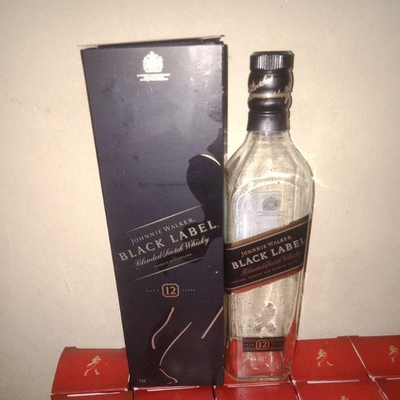 BOTOL BEKAS MIRAS IMPOR BLACK LABEL / BOTOL BEKAS UNIK IMPOR JW BLACK