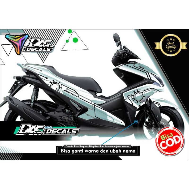 Decal Aerox FullBody grafis Putih Full kode 042