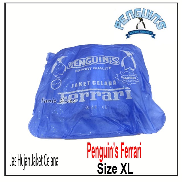 Penguin's Ferrari L dan XL / Jas Hujan Jaket Celana / Jas Hujan Karet PVC