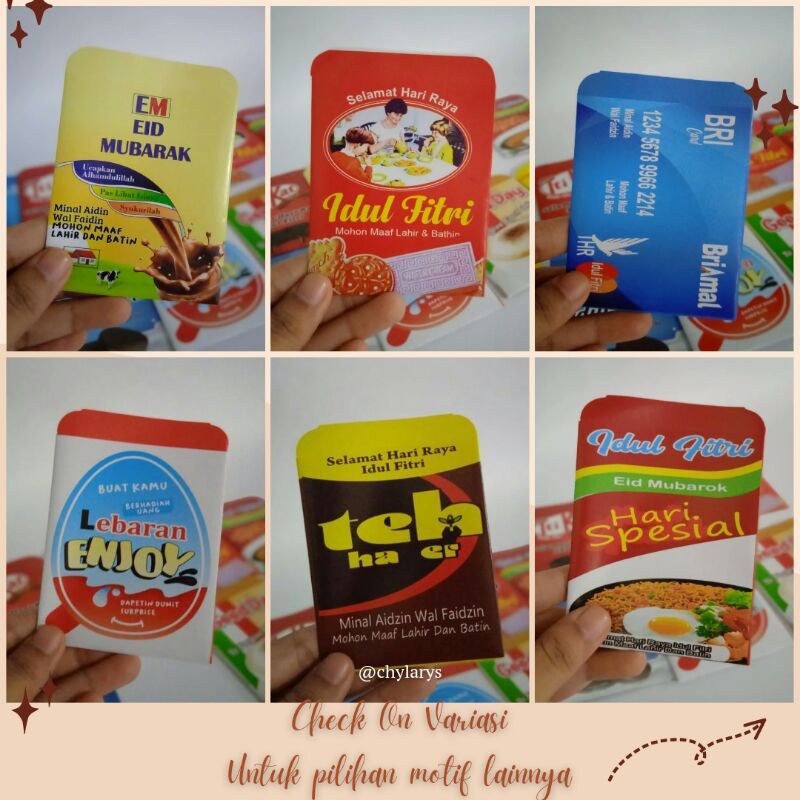 

( 50 pcs ) Amplop Lebaran Snack Viral Glosy Medium Angpau Kekinian Sudah di Lem Siap Pakai