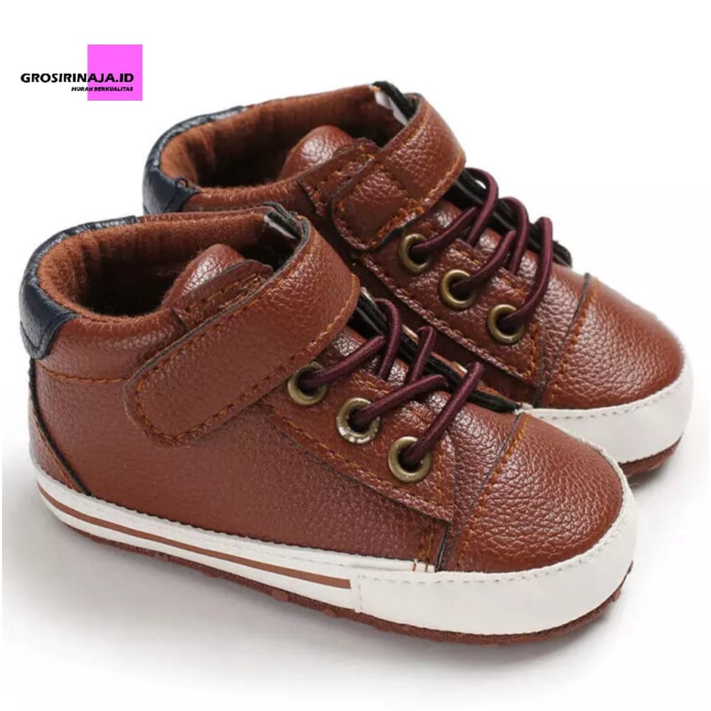 Prewalker Boots Leather-Sepatu Bayi Laki-Laki 0-14 Bulan