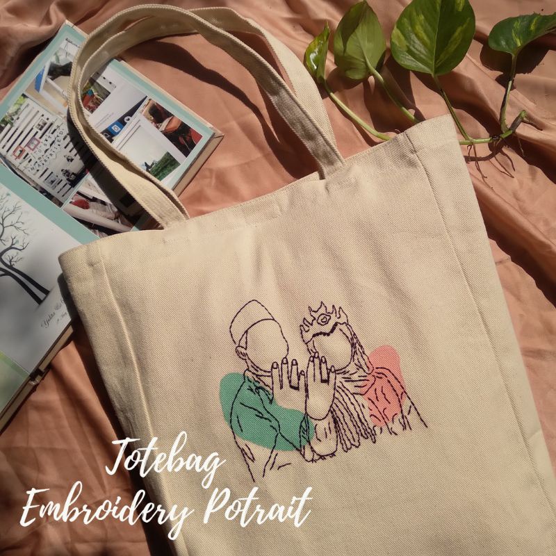 Totebag Kanvas custom sulam/Totebag kanvas twill/Tas custom sulam aesthetic