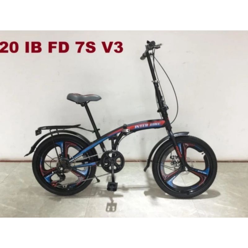 Sepeda lipat 20 inch Interbike 7 speed Velg Racing Alloy