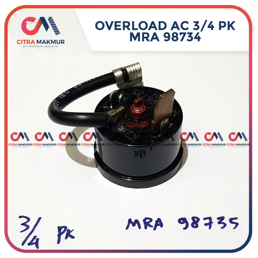 Overload Klixon AC 0.75 3/4 Pk bulat Air Conditioner bimetal kompresor aircon over load MRA 98735