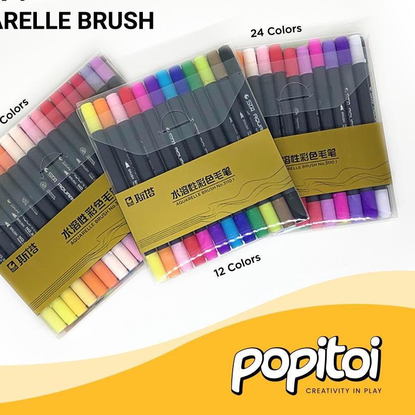 

READY ✅STA Aquarelle Water Color Dual Tip Brush Pen non Joyko kuas cat air|RA1