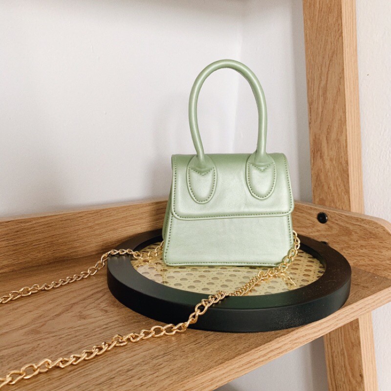 Tas Vintage Korea Warna Sage Green Mini Tas Slingbag Kecil Tas Vintage Korea Warna Sage Green Mini Tas Slingbag Kecil