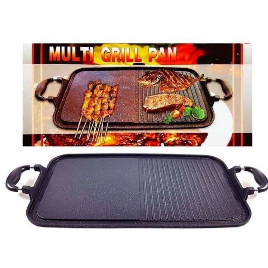 Grill Pan Pemanggang Roti Daging Bbq Ikan Panggangan Sosis Peralatan Masak Serbaguna-MULTI GRILL PAN