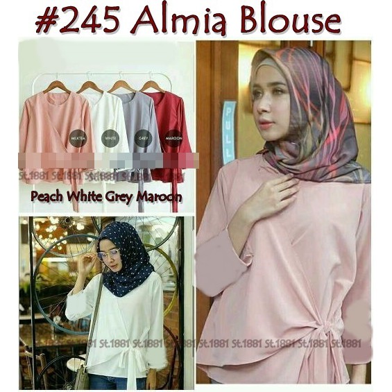 #245 Almia Blouse RESELLER 2@50RB