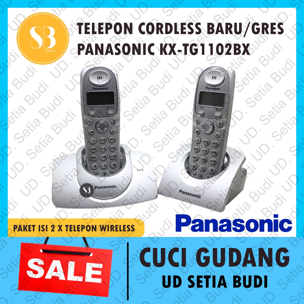 Telepon Cordless Isi 2 Panasonic KX-TG1102-BX Wireless 1102