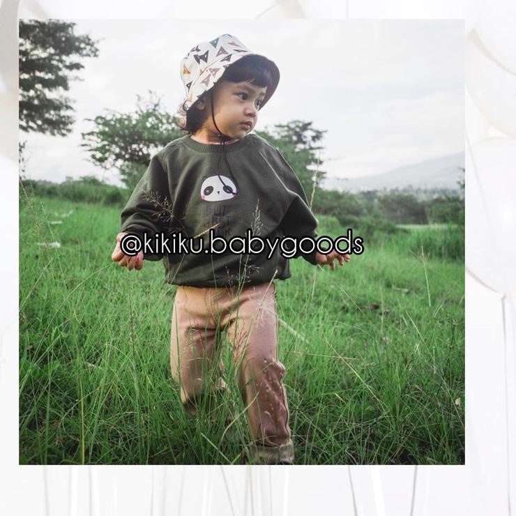 (MURAH) Linny Bucket Hat Topi Anak 1-5 Tahun Motif Bahan Kanvas Ada Tali dan Stopper